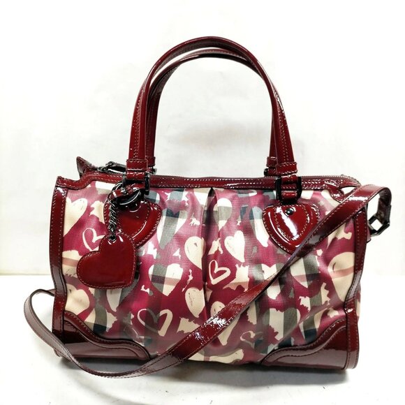 Burberry Bordeaux PVC Hand Bag mon455-102725 - Picture 1 of 16